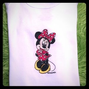 A White Long Sleeve Minnie Onesie